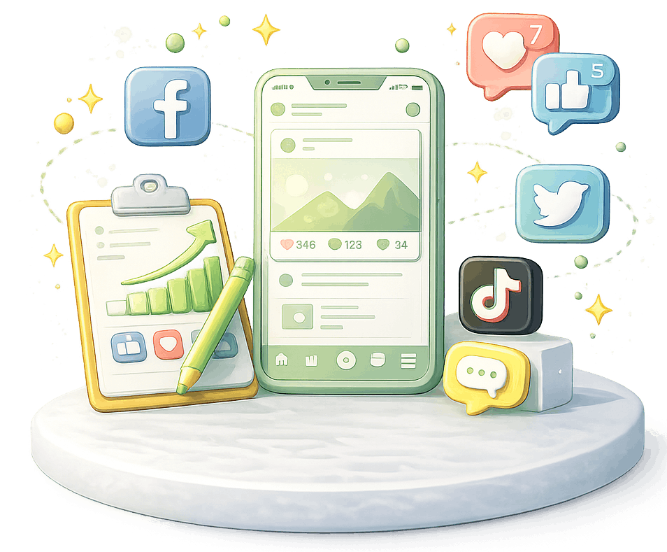 Social media management to increase visibility, engagement and proximity to customers through strategic content