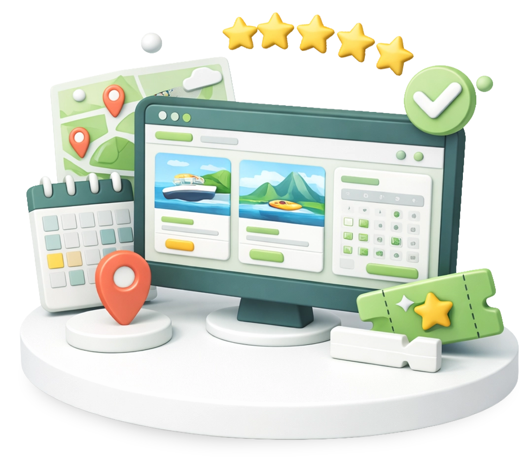 Web design para experiências turísticas com websites otimizados para reservas online, SEO e plataformas de turismo